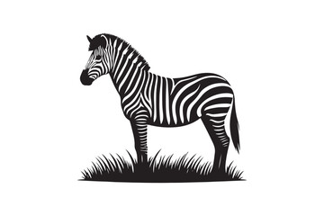Zebra silhouette vector illustration, Zebra silhouette vector. Zebra silhouette