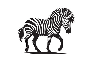 Zebra silhouette vector illustration, Zebra silhouette vector. Zebra silhouette
