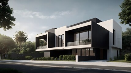 Experience the contrast of the bustling city and the serene black villa.