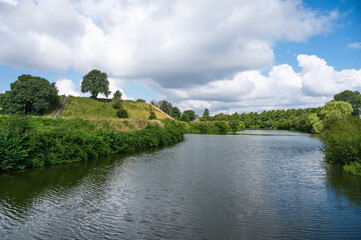 Water reflections at the Kastrup fort,  Copenhagen, Denmark