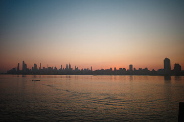 sunset over the river
