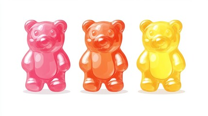 A gummy bear candy isolated on a white background. A vector illustration of a jelly bear. © Fexri