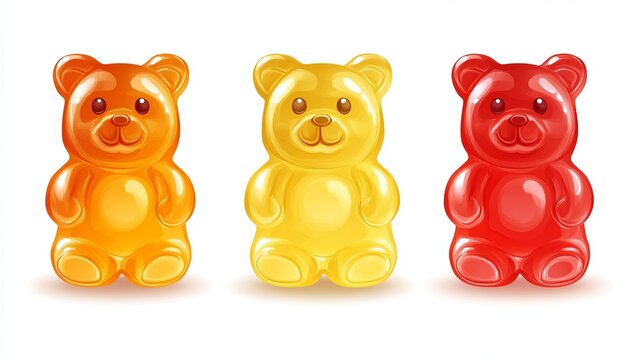 A gummy bear candy isolated on a white background. A vector illustration of a jelly bear.