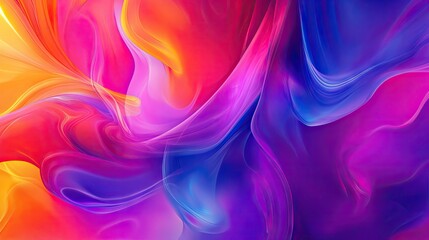Obraz premium Vibrant, moving abstract background with colorful, flowing shapes creating a dynamic effect, ideal for design templates and creative projects.