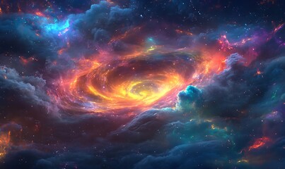 Fototapeta premium A Cosmic Vortex of Glowing Gas and Stars