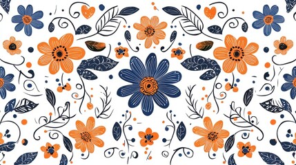 Exquisite Indian Batik Seamless Pattern with Vibrant Paisley and Floral Motifs in Ethnic Artisan Style for Textile Design and Crafts