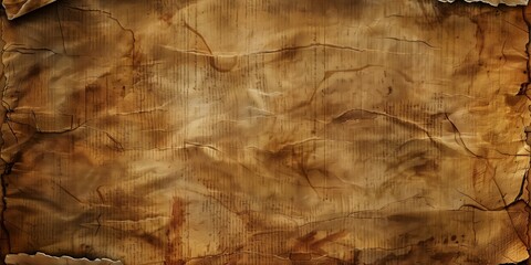 Abstract background with manuscripts and rough texture in brown tones, minimalistic design.