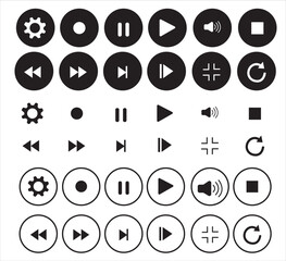 Video and sound icon set. Video, sound, mute icon vector illustration