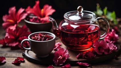Fototapeta premium cup of carcade tea