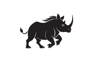 Rhinoceros  silhouette vector illustration, Rhinoceros  silhouette vector, Rhinoceros  silhouette