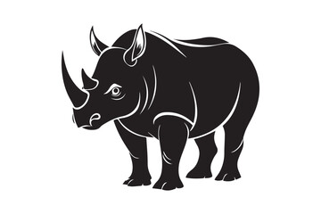 Rhinoceros  silhouette vector illustration, Rhinoceros  silhouette vector, Rhinoceros  silhouette