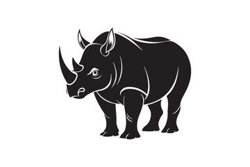 Rhinoceros  silhouette vector illustration, Rhinoceros  silhouette vector, Rhinoceros  silhouette