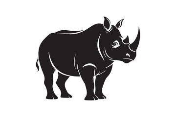 Rhinoceros  silhouette vector illustration, Rhinoceros  silhouette vector, Rhinoceros  silhouette