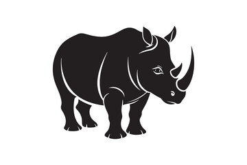 Rhinoceros  silhouette vector illustration, Rhinoceros  silhouette vector, Rhinoceros  silhouette