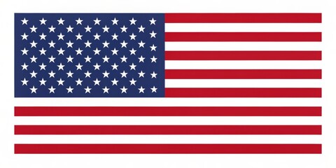 Obraz premium American Flag in Flat Design, 3D, Flag, USA, Independence Day
