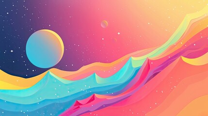 Fototapeta premium flat wavy colorful background