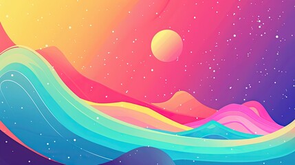 Fototapeta premium flat wavy colorful background