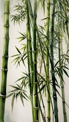 Watercolor Bamboo Bamboo painted in watercolor.