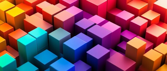 Obraz premium A colorful image of blocks in various colors