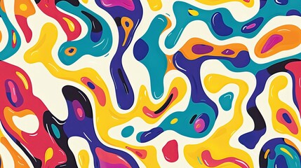 Fototapeta premium repeat surface pattern design, drop repeat, abstract fluid shapes on a white background, cute fluid shapes