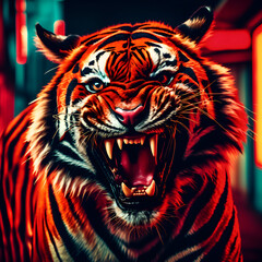Fototapeta premium angry tiger