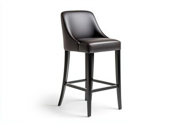 Fototapeta premium Elegant black bar stool featuring a comfortable design, perfect for modern kitchens or stylish bars.
