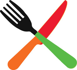 Crossed knife and fork simple and stylish ideal for showcasing a welcoming dining experience
