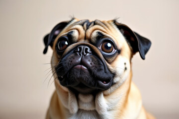 Obraz premium Pug Staring with Large Eyes