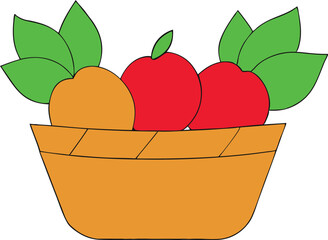 Charming basket packed with crisp apples and colorful pumpkins adding a touch of harvest to your space
