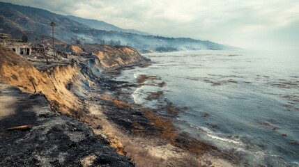 Obraz premium Devastating Wildfire Engulfs Maui, Hawaii: Scene of Destruction and Damage