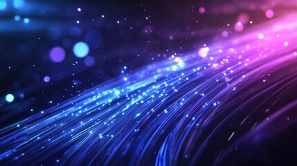 Fototapeta premium Vibrant abstract background with flowing light trails and glowing particles.