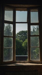 Window in a house captured in a photo.