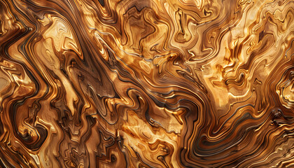 A stunning close-up of intricate, swirling wood grain patterns showcasing rich golden and brown hues.