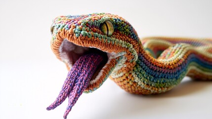 Obraz premium a crocheted snake