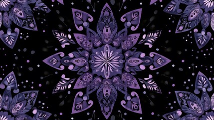 Flowers, Florals, Purple and Black Shapes, Abstract Image, Texture, Pattern Background, Wallpaper, Cover and Screen for Smartphone, PC, Laptop, 9:16 and 16:9 Format