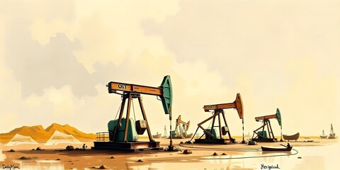 oil pump jack in the refinery