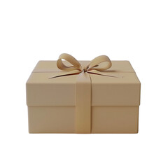 Obraz premium Gift box with a brown ribbon on a black background