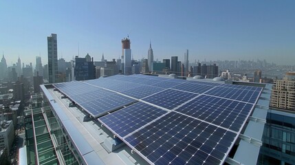 Obraz premium Solar panels on building roof