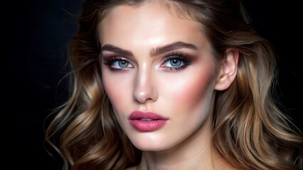 Fototapeta premium A Woman Model With Natural Makeup