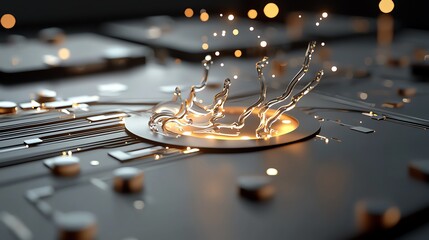 15 Abstract rendering of a digital economy being shaped by policy changes, concept of adaptive economic strategies