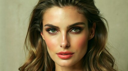 Naklejka premium A Woman Model With Natural Makeup
