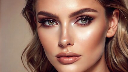 A Woman Model With Natural Makeup