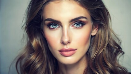 Fototapeta premium A Woman Model With Natural Makeup