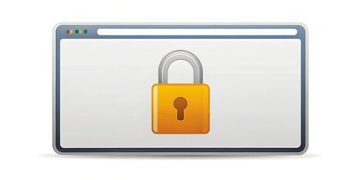 Secure Website Illustration - Web Browser with Padlock, Digital Security, Online Protection, Web Safety, Browser Security, Digital Security, Cyber Security