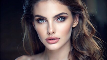 Obraz premium A Woman Model With Natural Makeup