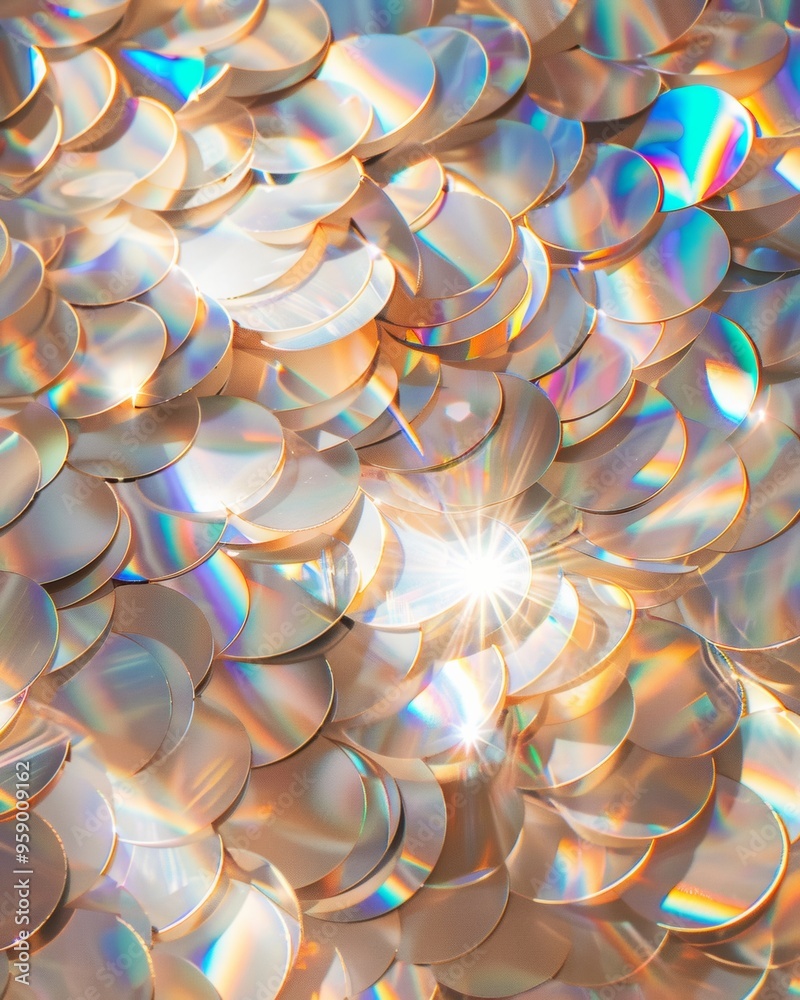 Aufkleber Colorful Sequin Background Reflecting Light Creating Sparkling Effect - Fashion Festive Theme Stock