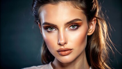 Fototapeta premium A Woman Model With Natural Makeup