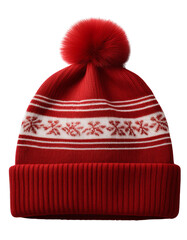 Winter Woolley hat isolated on transparent background ideal for mock up