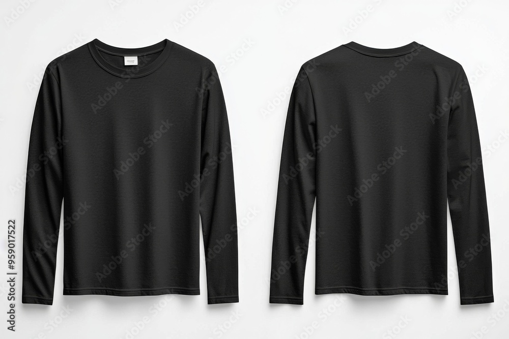 Wall mural black long sleeve tshirt mockup isolated created with generative ai