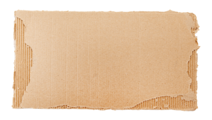 Piece of torn cardboard on a white background. Torn cardboard isolate
